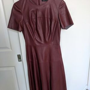 Maroon faux leatger dress